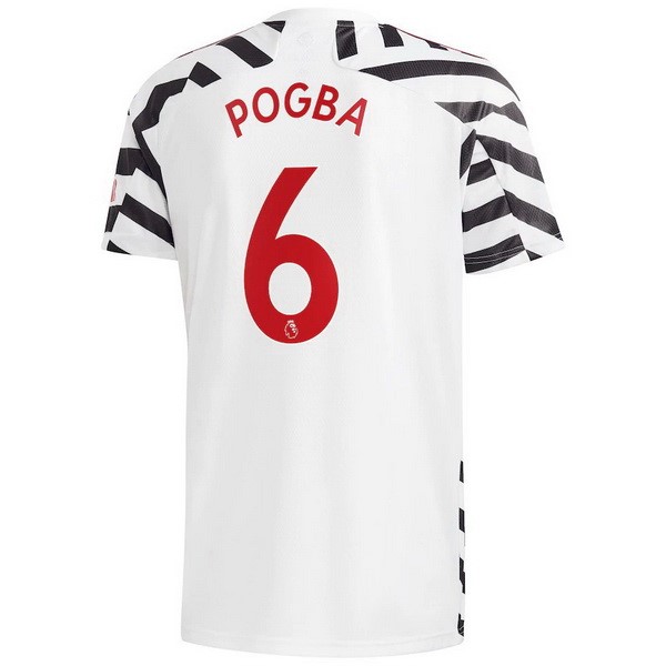 Camiseta Manchester United NO.6 Pogba 3ª 2020-2021 Blanco
